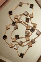 Collier Alhambra doré diamants nacre