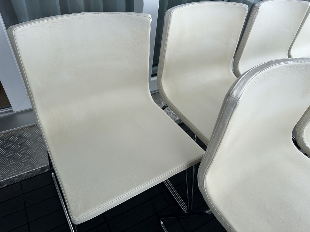 Ikea Sedie: 6x IKEA Lederstühle Cream Weiss – Usato da Schaffhausen venduto da pinca19 1