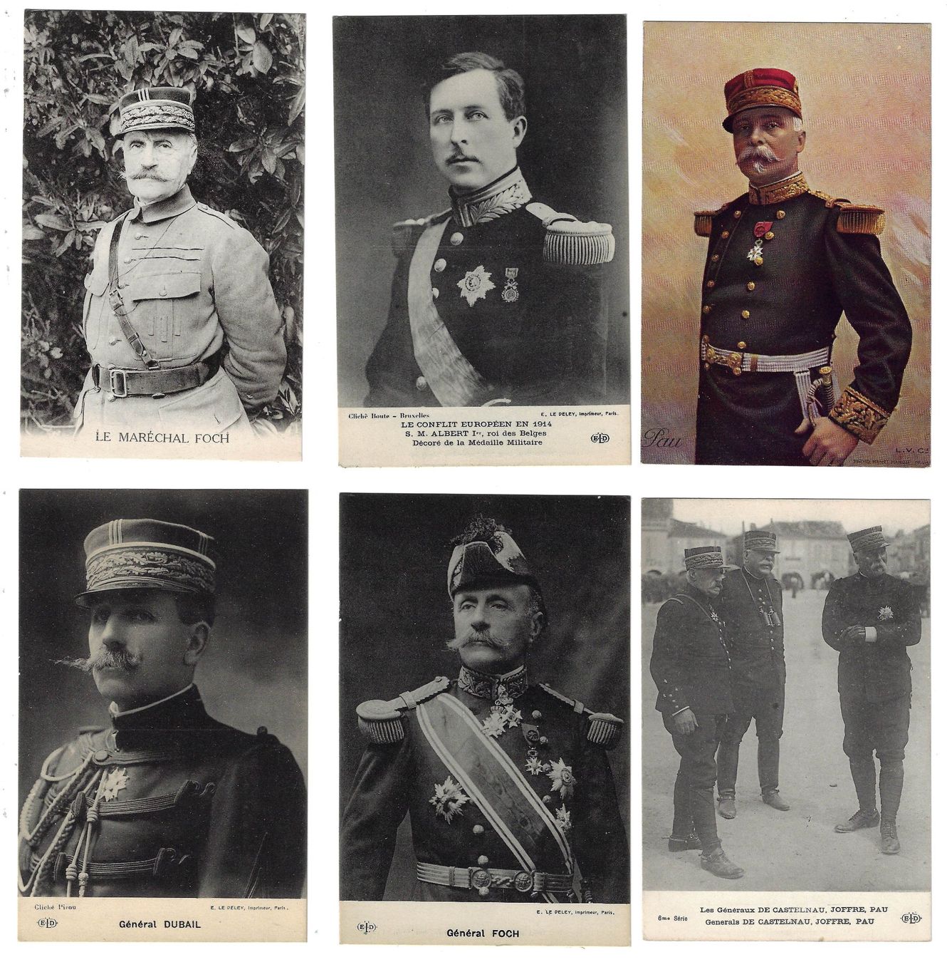Cartoline postali: 7 alte Postkarten Generäle / Offiziere Frankreich – Usato da Zürich venduto da Myomesin