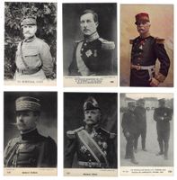 7 alte Postkarten Generäle / Offiziere Frankreich