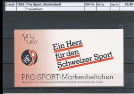 1986 Pro Sport, Markenheftchen, SBK Nr. PS 2c, ** postfrisch