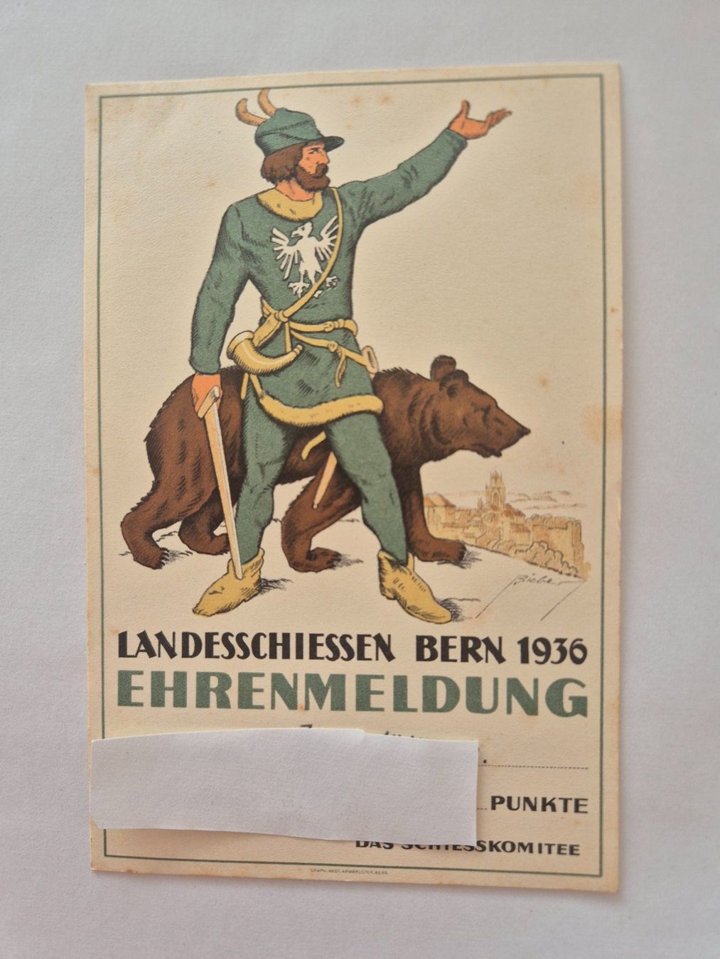 Cartoline: Landesschiessen Bern 1936 Ehrenmeldung – Usato da Langendorf venduto da zvonu161