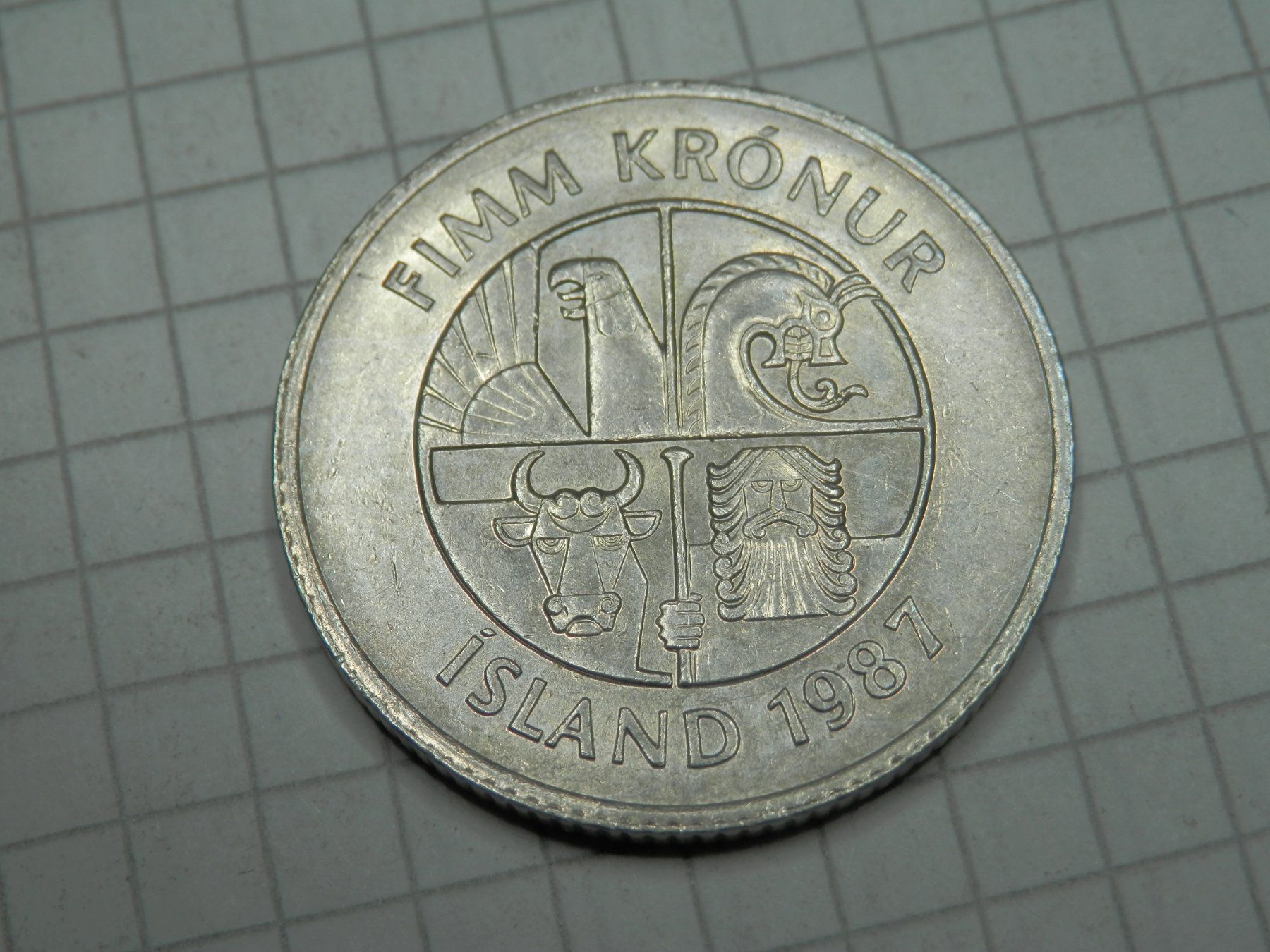 Tutti le monete: Island  5 Kronen, 1987 – Usato da Weiach venduto da weiach81 1