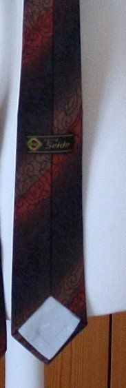 Cravatte: Krawatte Seide dunkelblau-ocker-orange – Usato da Flüelen venduto da Diversicum-Textil 4