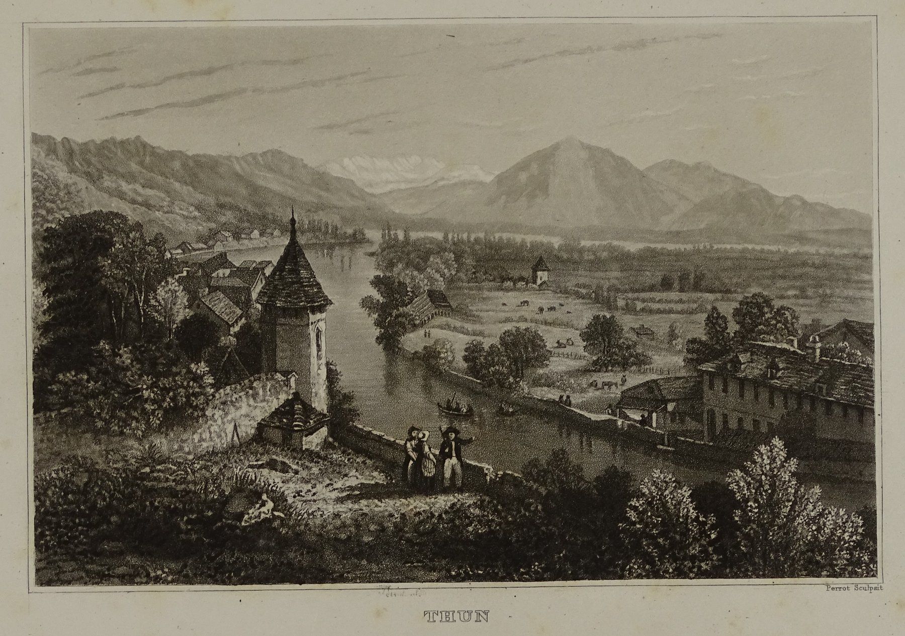 Incisioni: THUN AQUATINTA UM 1820 – Usato da Grüningen venduto da Kartensammler