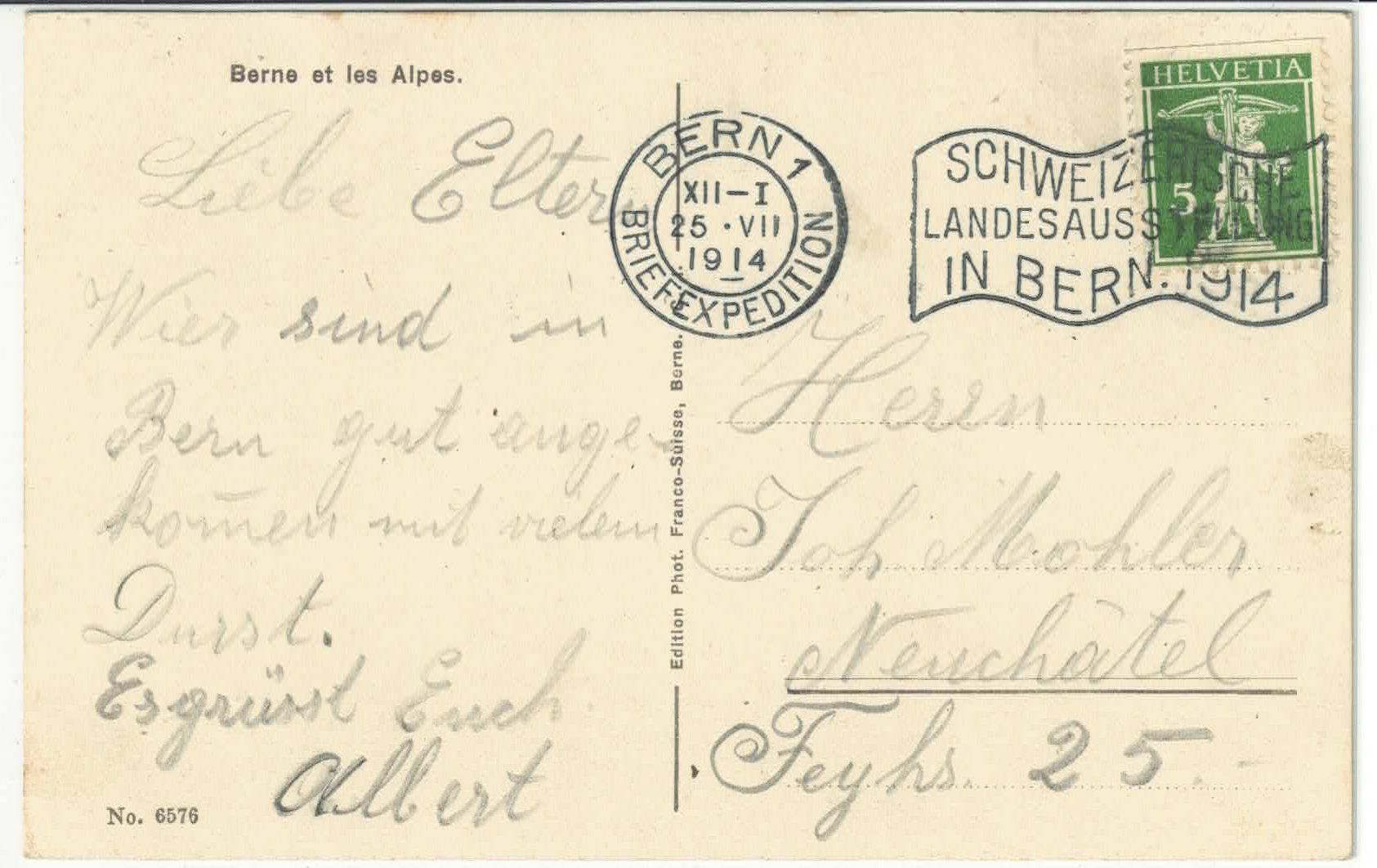 Cartoline postali: Bern - Kornhausbrücke und die Alpen - Litho – Usato da Ettingen venduto da Kartenplanet 1