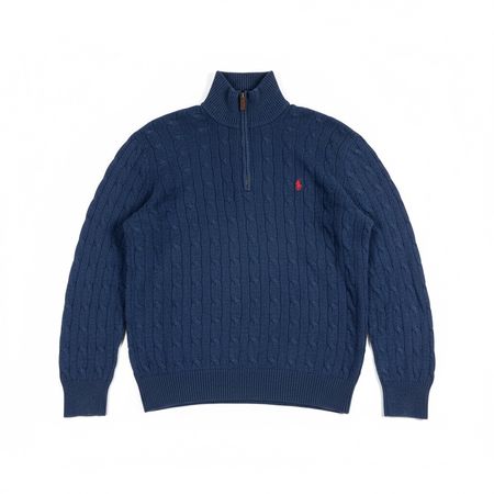 Pull camionneur Torsadé Polo Ralph Lauren Bleu Marine M #34