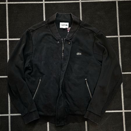 Lacoste Sport Black Bomber Jacket Size L Clean Minimal