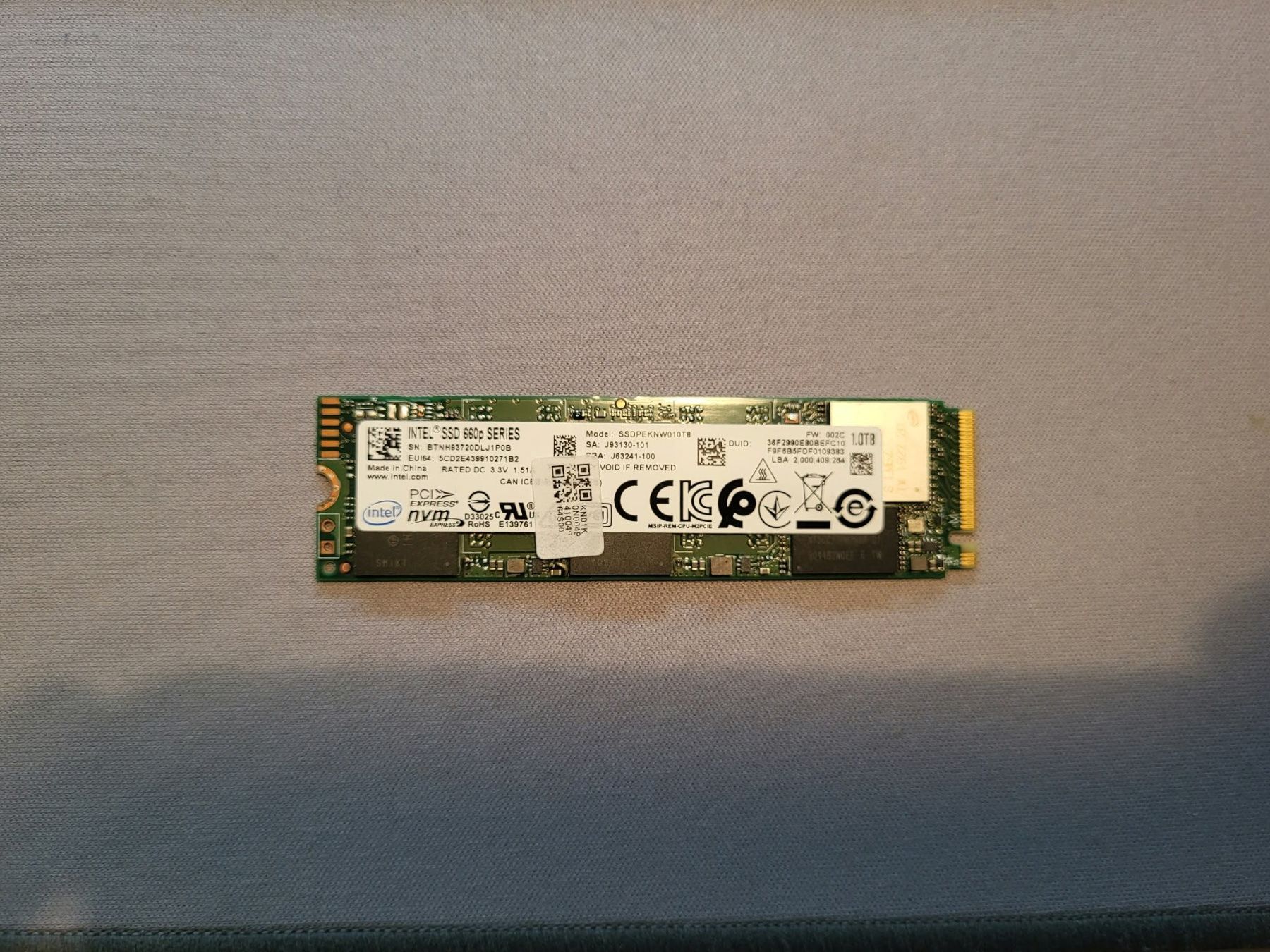 Intel Disques durs: Intel 660P 1TB SSD m.2 NVME – D'occasion à Unterengstringen par CyberCore
