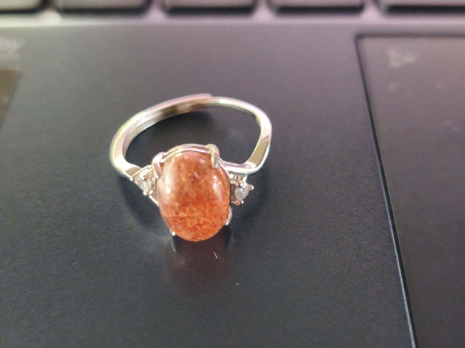 Anelli: Wunderschöner Sonnenstein Ring, Silber 925 verstellbar  – Usato da St. Gallen venduto da GIULESGG 1