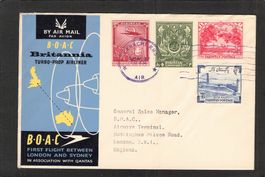 Flugbrief: Pakistan - London , 8.März.1957