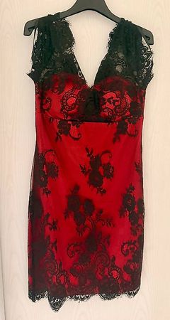 Ashley Brooke Cocktailkleid / Etuikleid rot-schwarz  Gr. 36