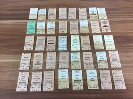 Sammlung alter SBB Billette aus den 80er - 90er  Jahren