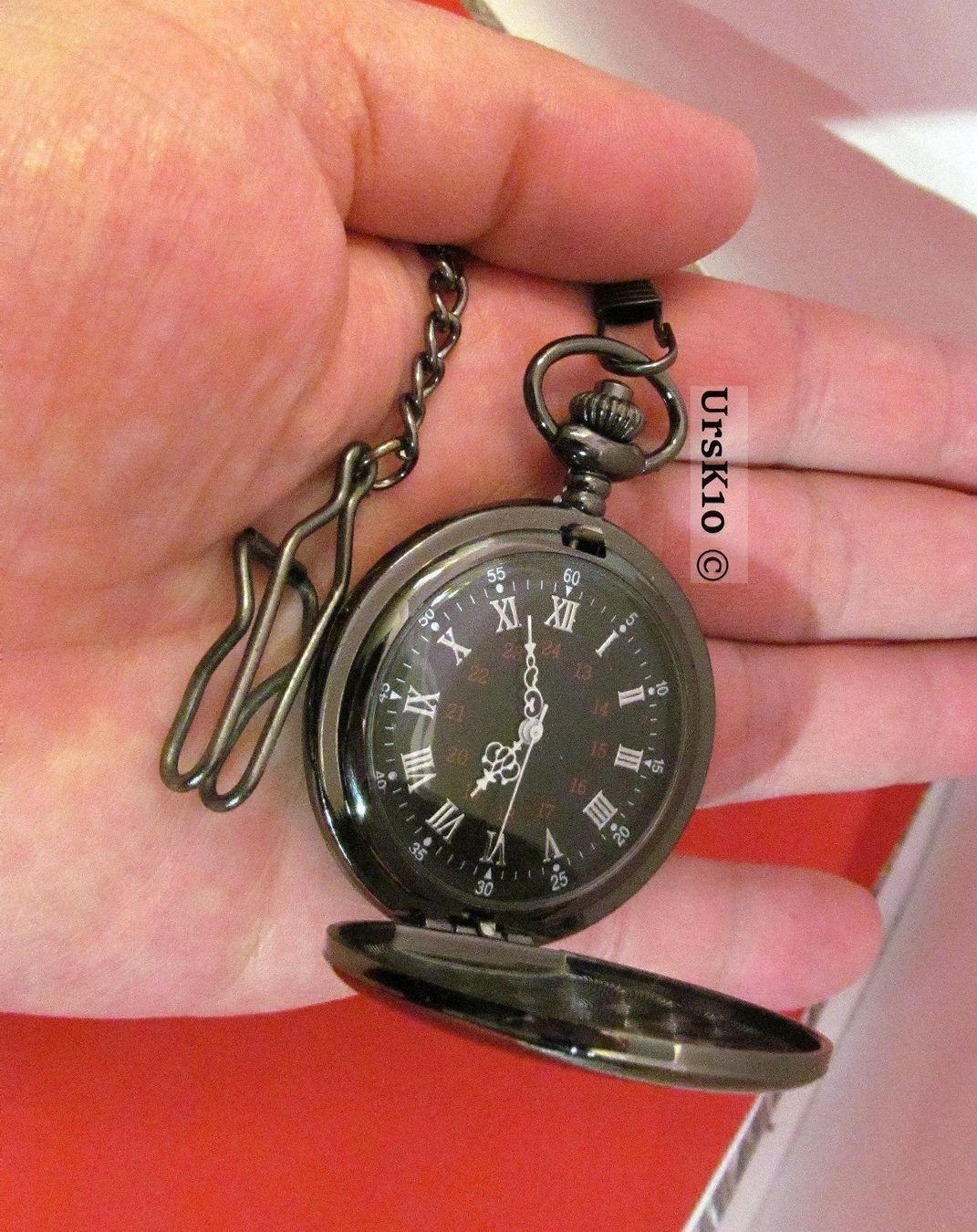 Orologi: Taschenuhr mit Springdeckel, hochglänzend inkl. Kette – Nuovo e nell'imballaggio originale da St. Margarethen TG venduto da ursk10