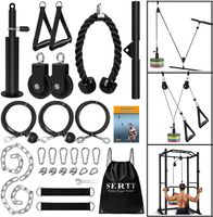 Kabelzug Set Seilzug Latzug 2 Rollen mit Griffen Fitness