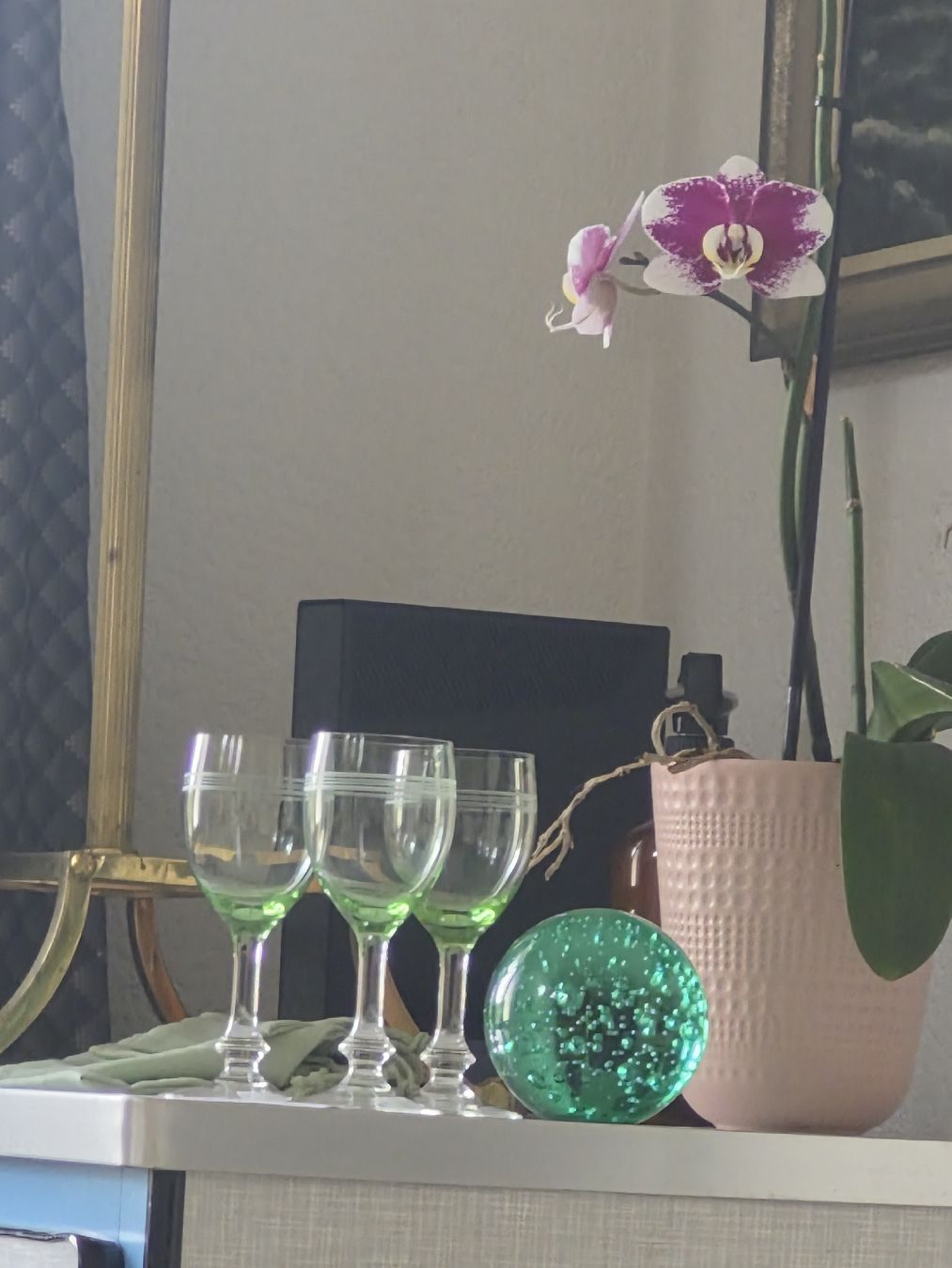 Bicchieri: Vintage Glaskugel mit Luftblasen gruen  – Usato da Frauenfeld venduto da mel_2gqy 3