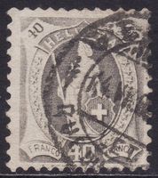 SBK-Nr. 89A (Stehende Helvetia 1907, 13 Zähne senkrecht)