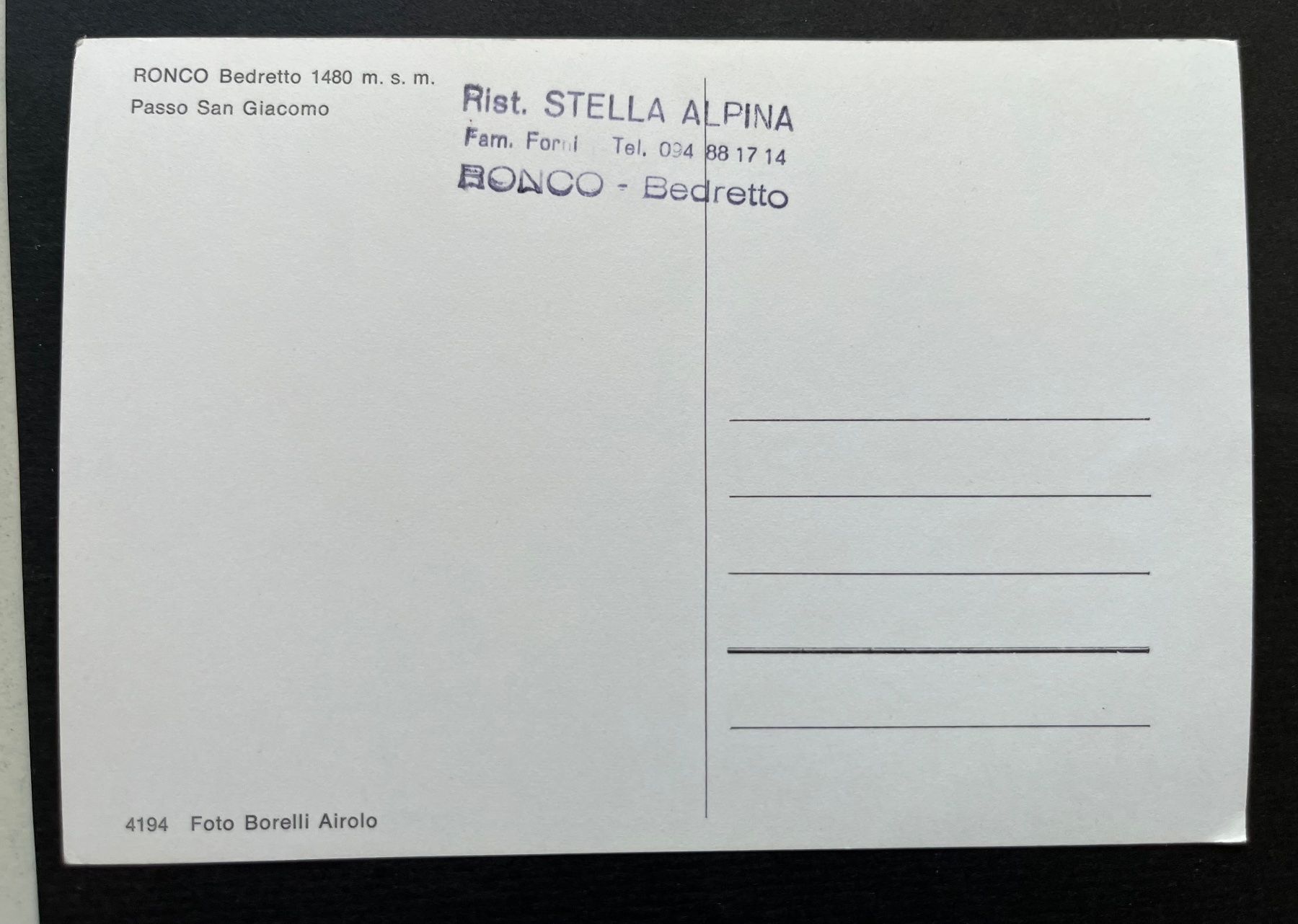 Ansichtskarten: RONCO Bedretto/ m. Passo San Giacomo – Gebraucht aus Ostermundigen von DaxKarten-75 1