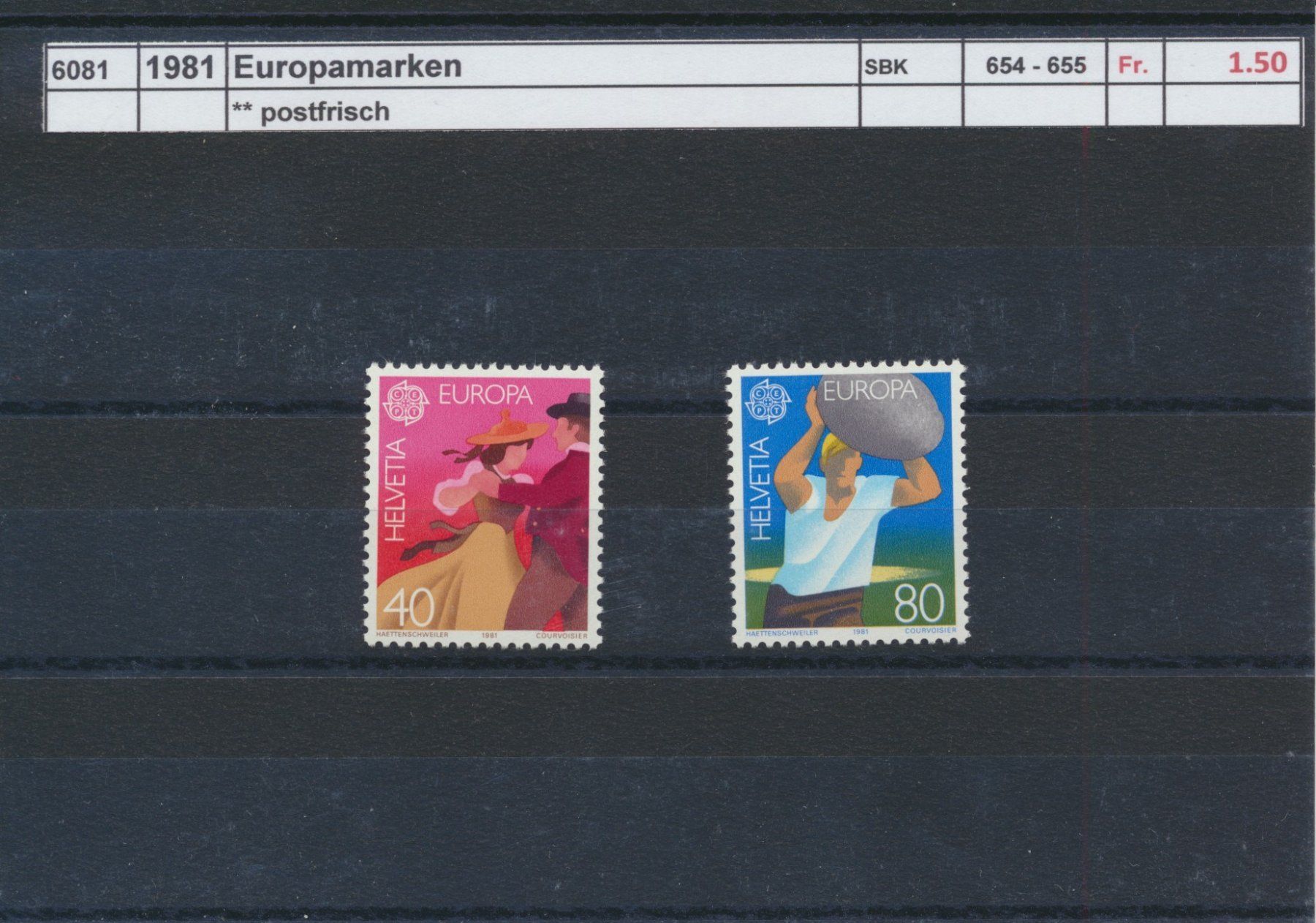 Alle Briefmarken: 1981 "Europamarken", ** postfrisch – Neu (gemäss Beschreibung) aus Winterthur von Zupogeru