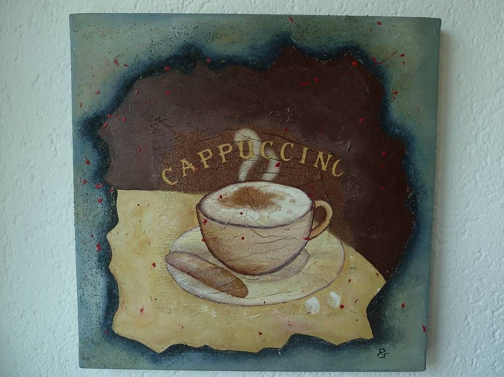 Dipinti: Bild "Cappuccino" (Mischtechnik) 30x30 cm – Usato da Bassersdorf venduto da ella98