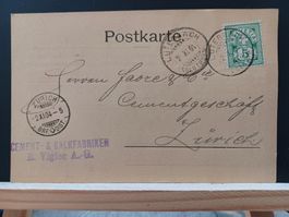 Postkarte R.Vigier A.-G. Portland Zürich, 1904,selten