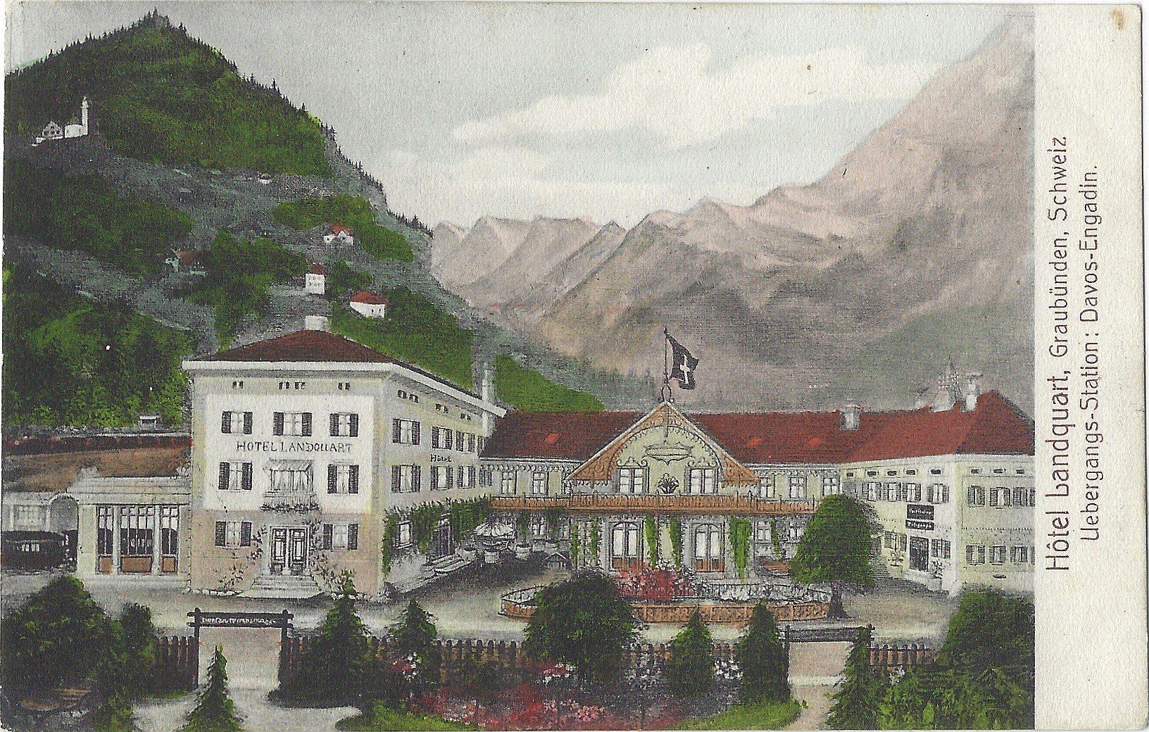 Cartoline postali: Hôtel  Landquart,  Graubünden,  Schweiz. – Usato da Bütschwil venduto da Jackson1A