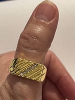 Grosse bague unisexes 60,5  sertie pierre zircon