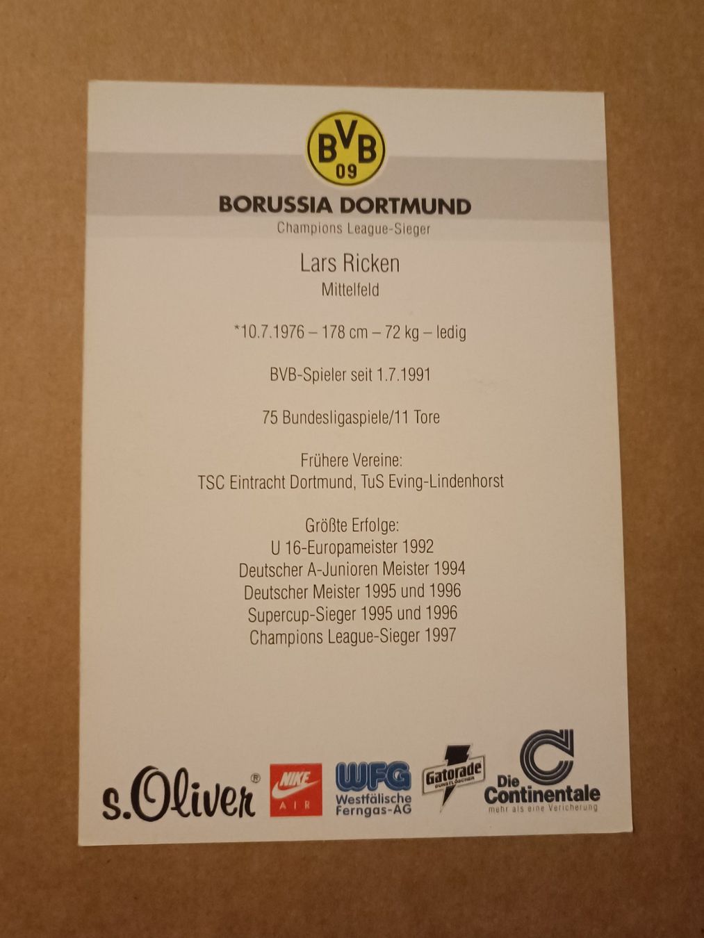Autographes: Lars Ricken - BVB 97/98- Champions Edition – D'occasion à Menziken par Artographs 1