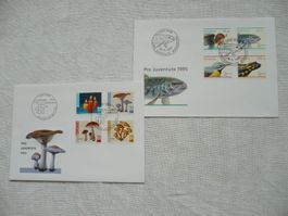 Pro Juventute 1994 - 1995 2 FDC SBK J332 - J339