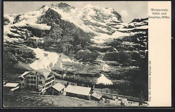 Cartoline postali: AK Wengernalp, Hotel gegen Jungfrau – Usato da Berlin venduto da bartko-reher