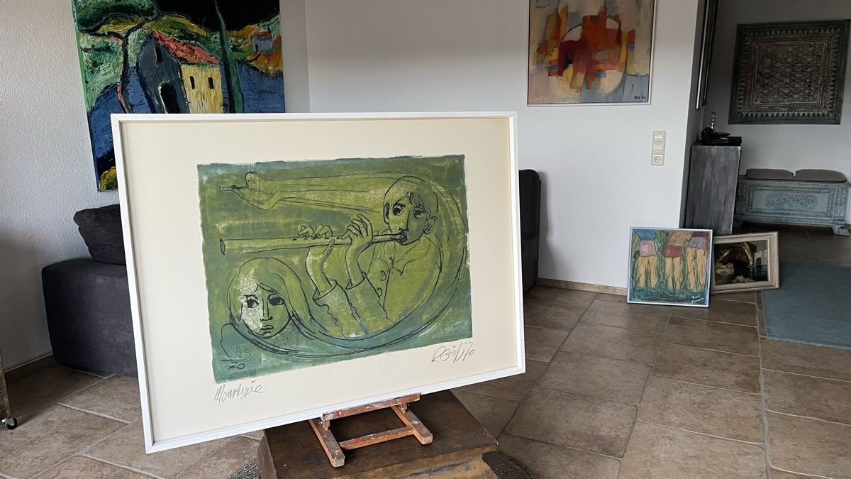 Foto & Immagini: Gemälde Monotypie Rene Bürki – Usato da Erzingen venduto da takoma66 5