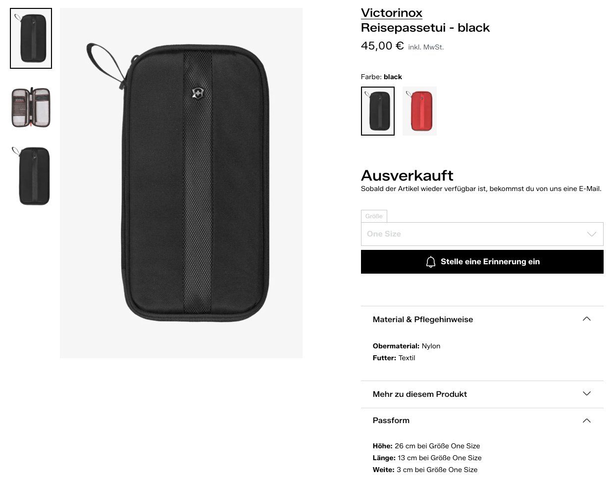 Altro in  Abbigliamento & Accessori: VICTORINOX Reisepassetui Tasche – Nuovo (secondo la descrizione) da Zürich venduto da Good_old_days 2