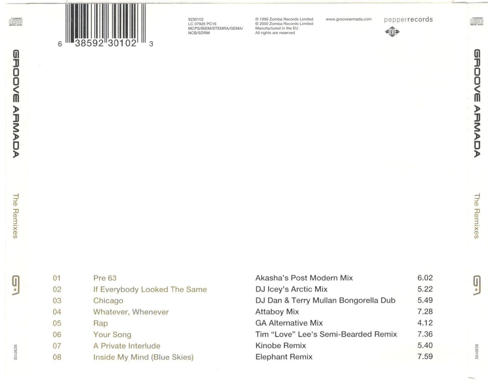 CD: Groove Armada CD The Remixes – Usato da St. Margarethen TG venduto da ursk10 1