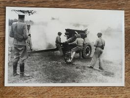 Echt Photo Karte / Geschütz beim Abschuss - Biere 1948