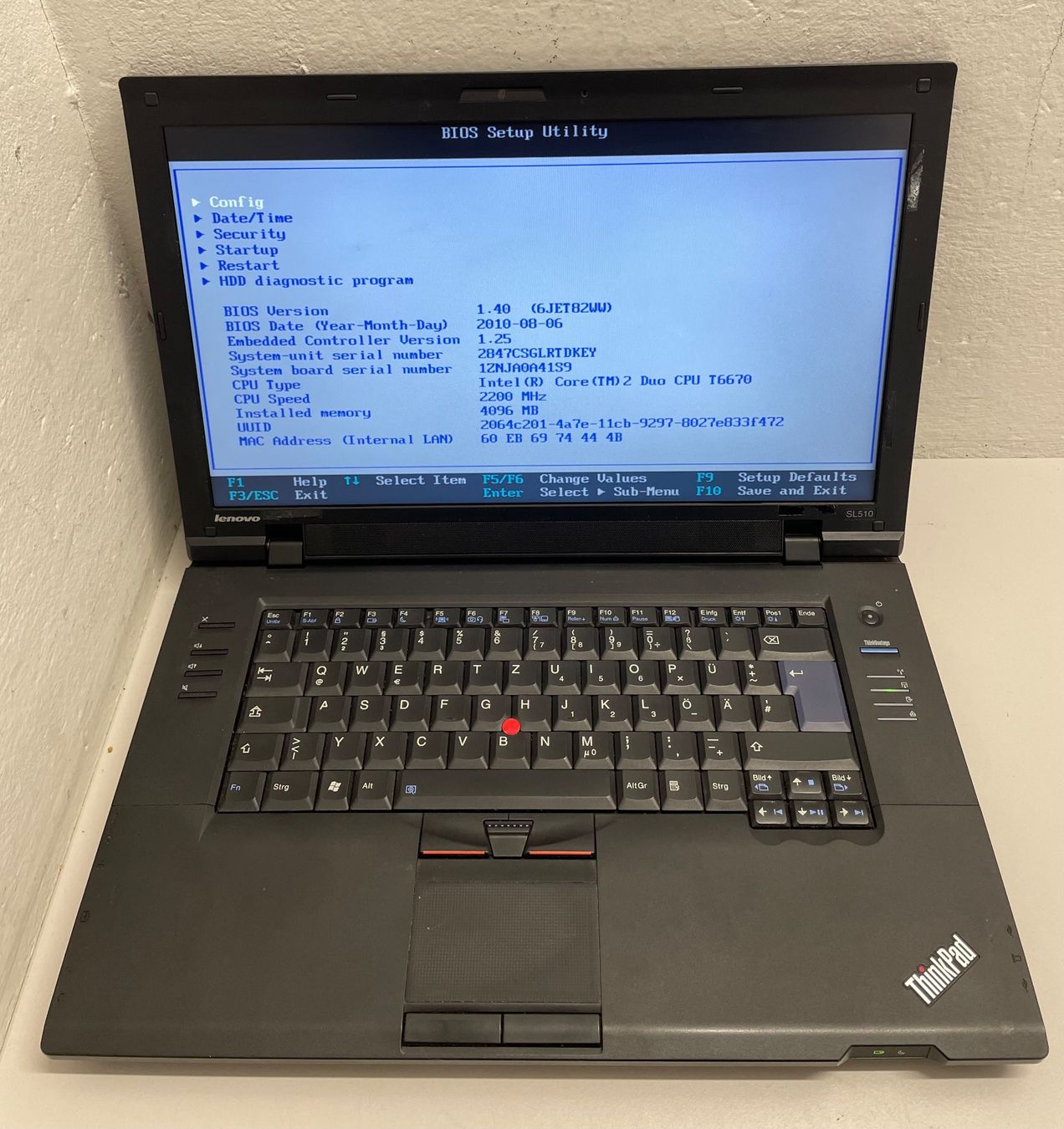 Lenovo Notebooks: Lenovo Thinkpad sl510 Core duo/4GB – Gebraucht aus Niederdorf von LeptonAG 1