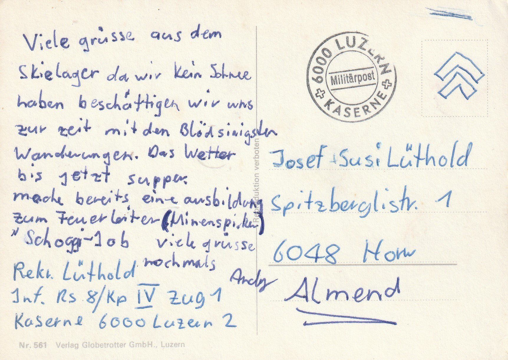 Cartes postales: Schweiz-Militär- Luzern-Kaserne – D'occasion à uttwil par Koehlerfred 1