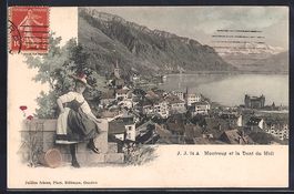 Montreux, Ortsnansicht gegen die Dents d