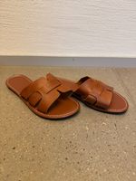 Braune Leder-Sandalen / Slides – Grösse 37