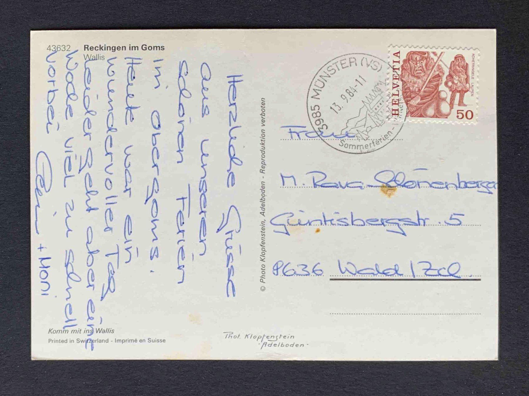 Cartoline postali: AK Reckingen im Goms – Usato da Goldau venduto da artelier1 1