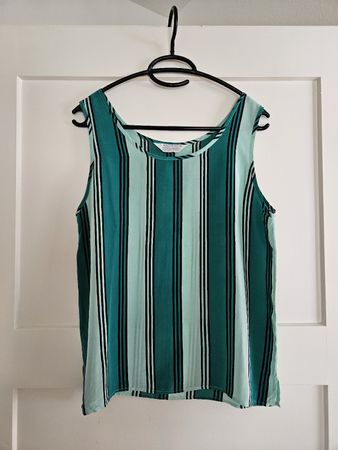 Vintage 100% Seide Seidentop grün gestreift Gr. M