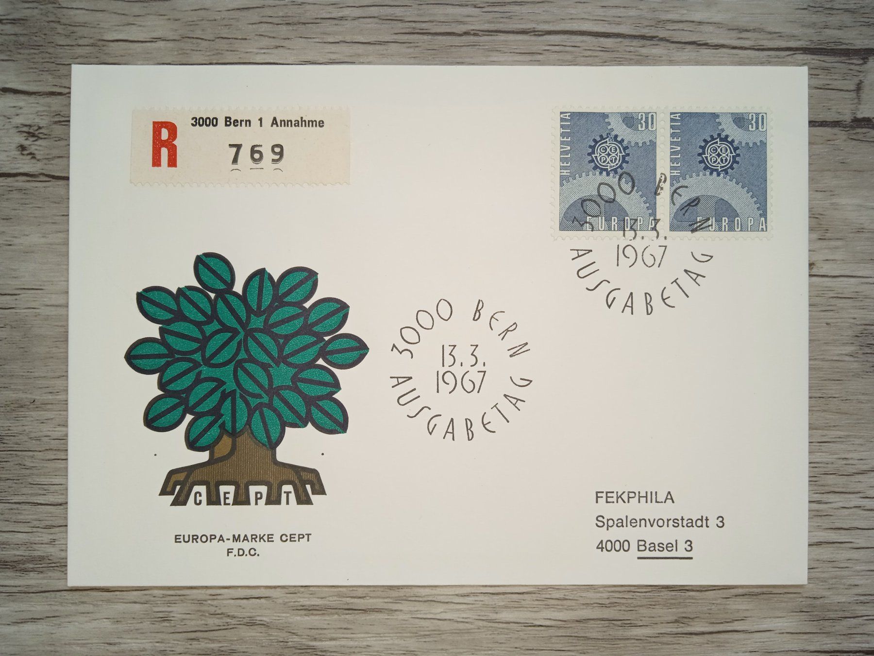 Tutti i francobolli: TR18 Enveloppe + Timbre Suisse 1967 – Usato da Cousset venduto da Patrick_Collections