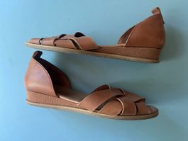 Damensandalen Leder braun Grösse 40 gebraucht