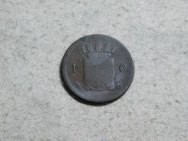 1 Cent 1828, Niederlande, Kupfer, schön - sehr schön