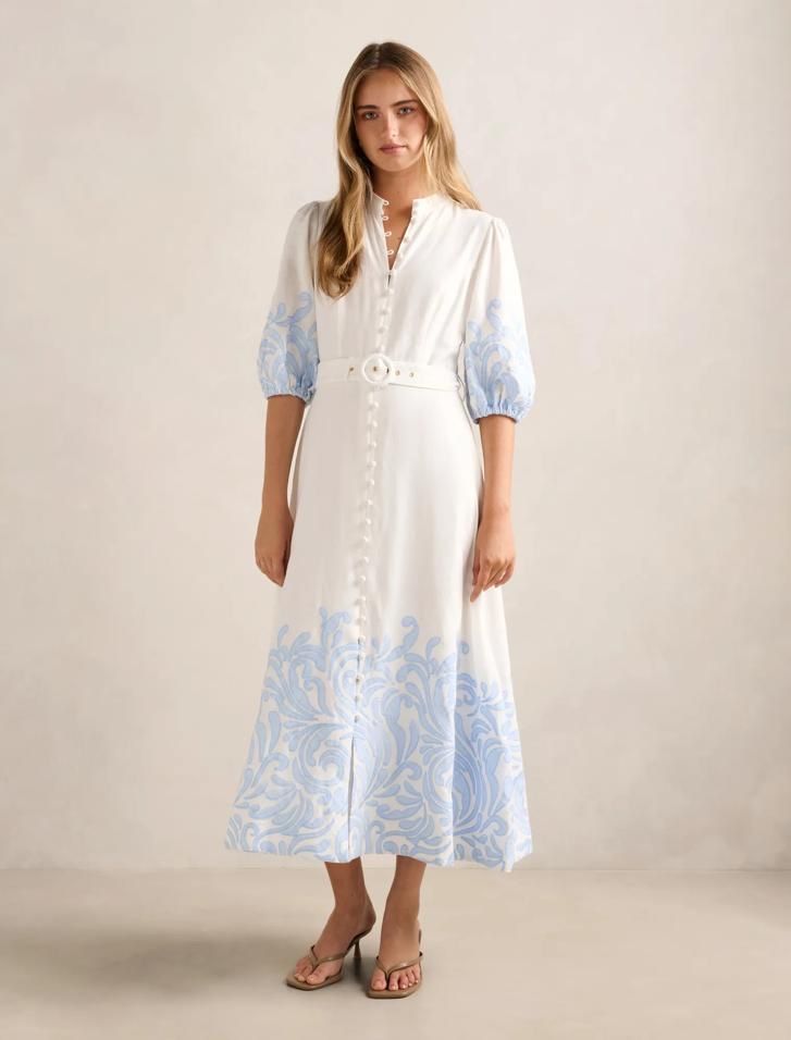 Vestiti: Ever New Linen Midi Dress – Nuovo (secondo la descrizione) da St.Josefen venduto da lop_lh8d 1