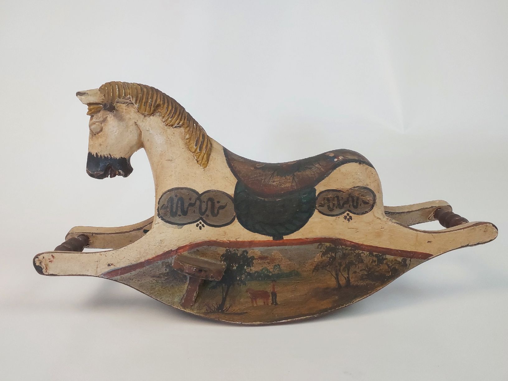 Tutte le decorazioni: Antikes Schaukelpferd Holz handbemalt – Usato da Luzern venduto da CAZS_Luzern