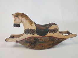 Antikes Schaukelpferd Holz handbemalt