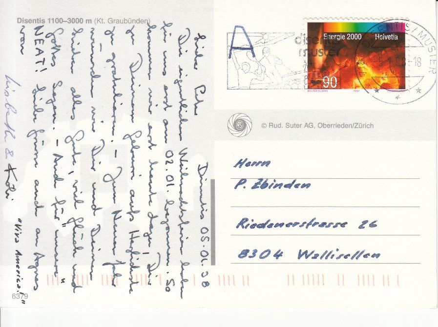 Cartoline postali: Disentis 1998 – Usato da Bürglen TG venduto da StampGraf 1