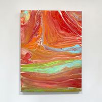 Abstraktes Acrylgemälde „Erdfeuer“ 30x40cm Original