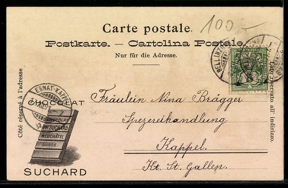 Cartoline postali: Litho Lugano, Paar blickt von der Terras – Usato da Berlin venduto da bartko-reher 1