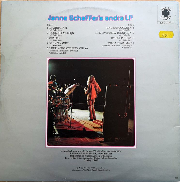 Jan#39 s andra LP Jazzrock von 1974 (Gebraucht) in Sargans für